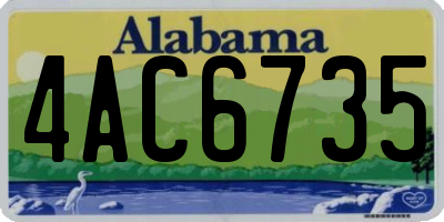 AL license plate 4AC6735