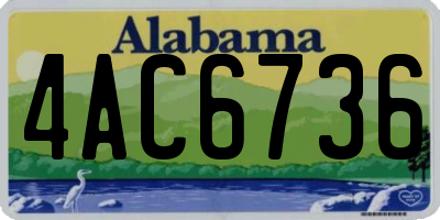 AL license plate 4AC6736
