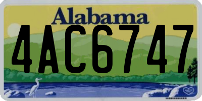 AL license plate 4AC6747