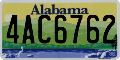 AL license plate 4AC6762