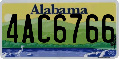 AL license plate 4AC6766