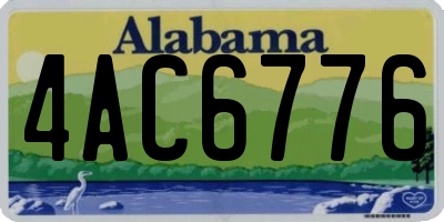 AL license plate 4AC6776