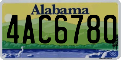 AL license plate 4AC6780