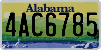 AL license plate 4AC6785
