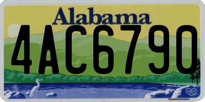 AL license plate 4AC6790