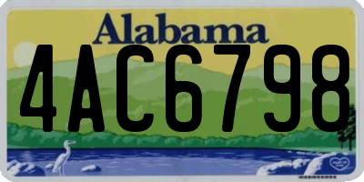 AL license plate 4AC6798