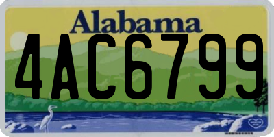 AL license plate 4AC6799