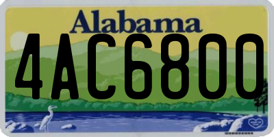 AL license plate 4AC6800