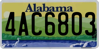 AL license plate 4AC6803