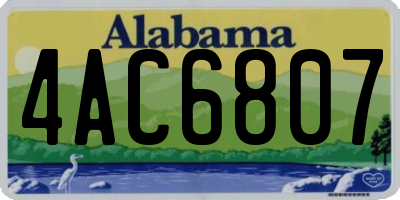 AL license plate 4AC6807
