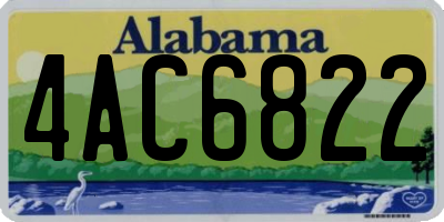 AL license plate 4AC6822