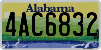 AL license plate 4AC6832