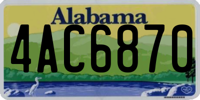 AL license plate 4AC6870