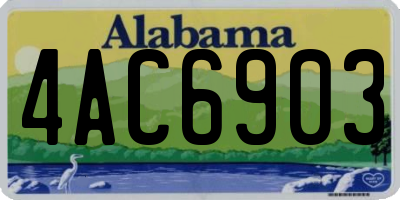 AL license plate 4AC6903