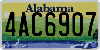 AL license plate 4AC6907