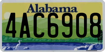 AL license plate 4AC6908