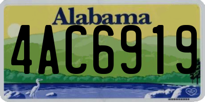AL license plate 4AC6919