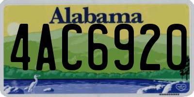 AL license plate 4AC6920