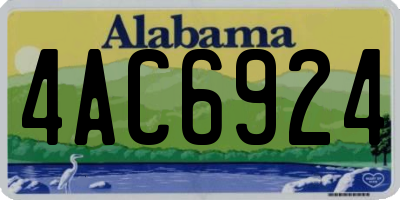 AL license plate 4AC6924