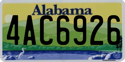 AL license plate 4AC6926