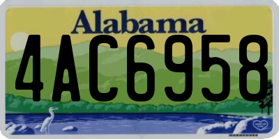 AL license plate 4AC6958