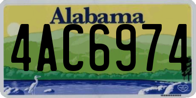 AL license plate 4AC6974