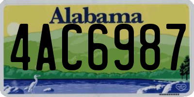 AL license plate 4AC6987