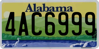 AL license plate 4AC6999