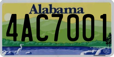 AL license plate 4AC7001