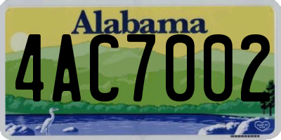 AL license plate 4AC7002