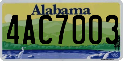 AL license plate 4AC7003