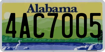 AL license plate 4AC7005
