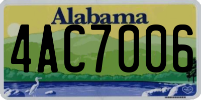 AL license plate 4AC7006