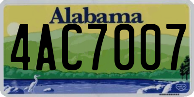 AL license plate 4AC7007
