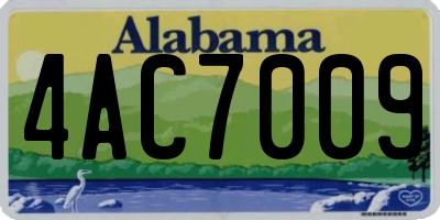 AL license plate 4AC7009