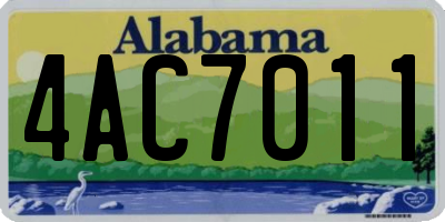 AL license plate 4AC7011