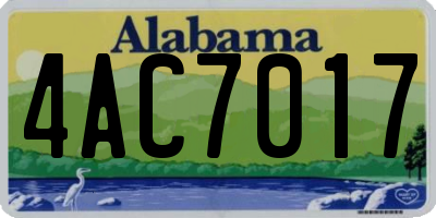 AL license plate 4AC7017
