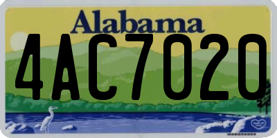 AL license plate 4AC7020