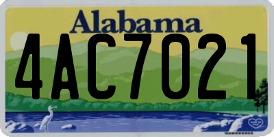 AL license plate 4AC7021