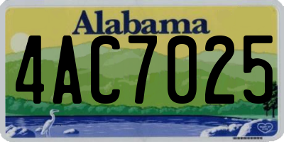 AL license plate 4AC7025