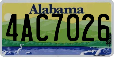 AL license plate 4AC7026