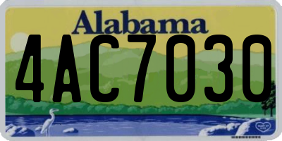 AL license plate 4AC7030