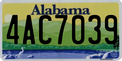 AL license plate 4AC7039
