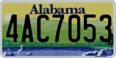 AL license plate 4AC7053
