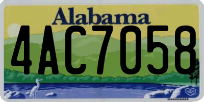 AL license plate 4AC7058