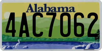 AL license plate 4AC7062