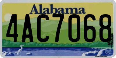 AL license plate 4AC7068