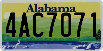 AL license plate 4AC7071