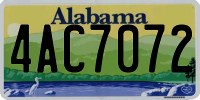 AL license plate 4AC7072