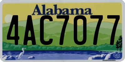 AL license plate 4AC7077